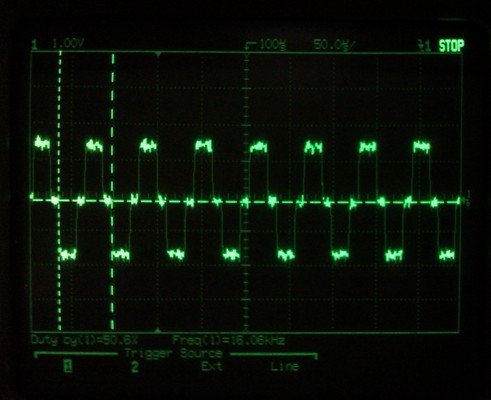 16kHz sine wave. 96khz sampling